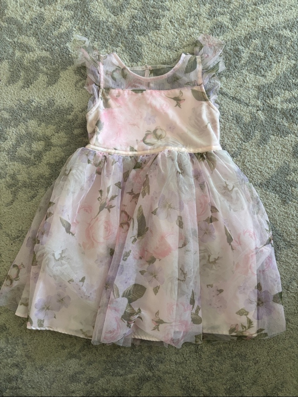 Zenzi Pink Floral Tulle Dress, Size 4T